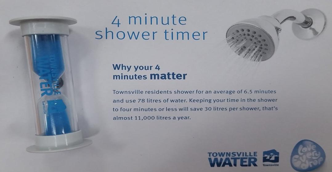 The 4-minute shower timer originally introduced in Queensland, Australia in 2008. Image via Townsville City Council.