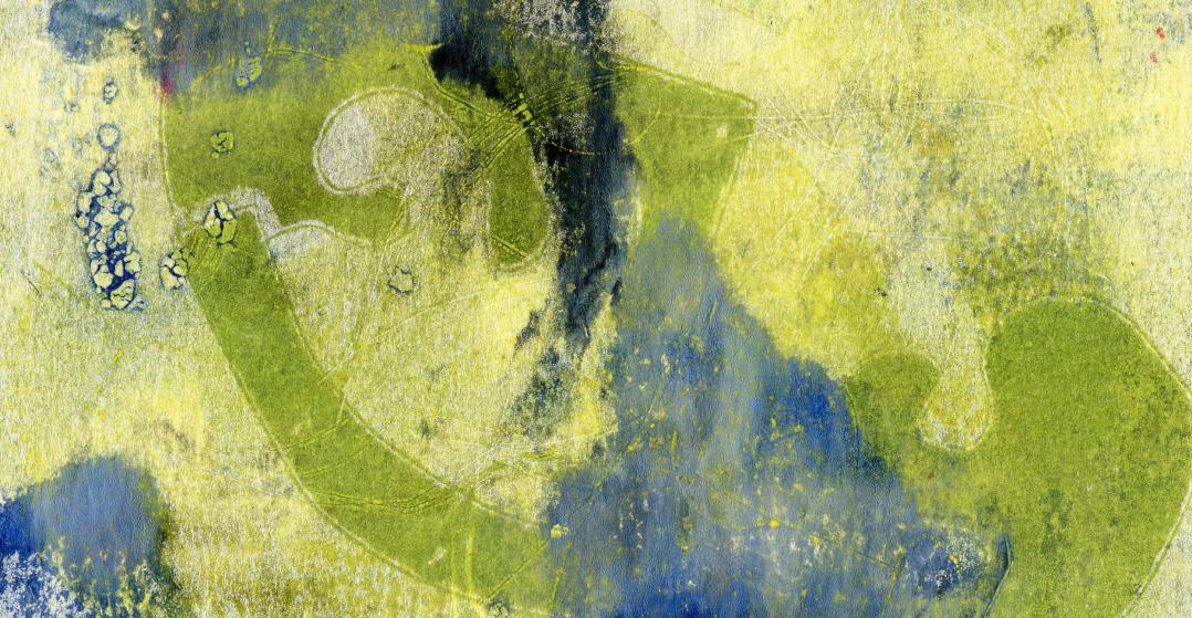green and blue painting 
